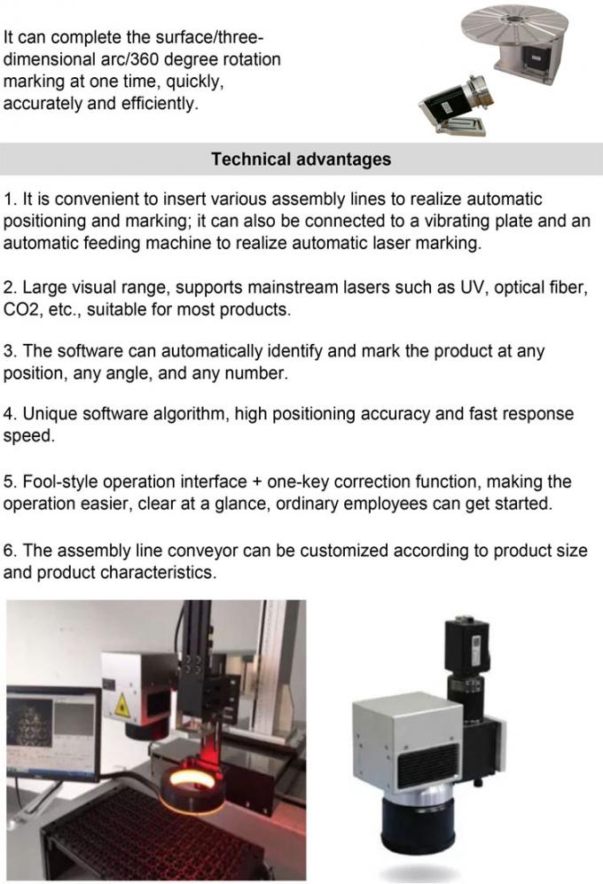 Visuele plaatsende de elektronische componentenlaser die van het opsporingssysteem automatische laser merken die machine merken