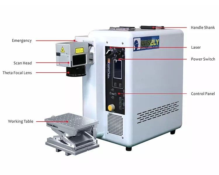 Metal 80KHZ 3D Laser Engraving Machine , BCX 50 Watt Fiber Laser Engraver